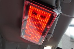 Bild von LED Textmatrix Display STOP POLIZEI (Spiegelschrift)